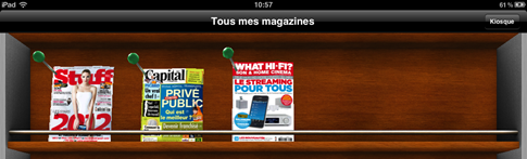 Ma bibliothèques de magazine en version électronique sur iPad