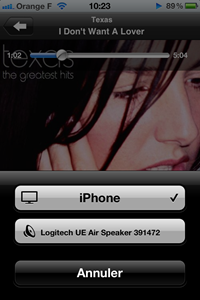 Ecoute de la musique en sans fil via AirPlay Apple