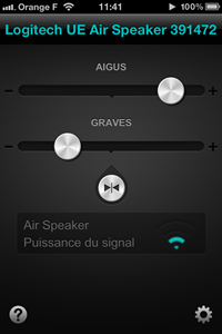 Réglages de l'enceinte sans fil Air Speaker de Logitech