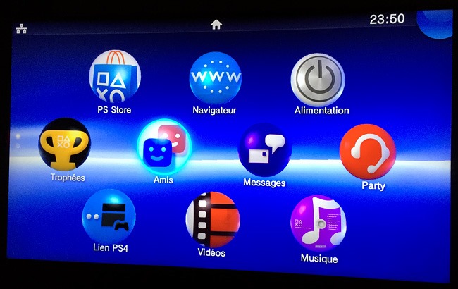 L'interface PS Vita sur le téléviseur du salon
