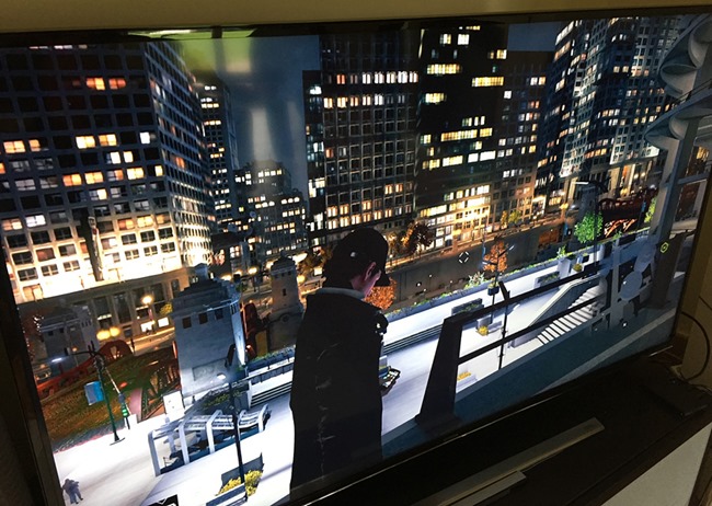 Watch dogs en streaming depuis la PS4 sur un téléviseur 55 pouces