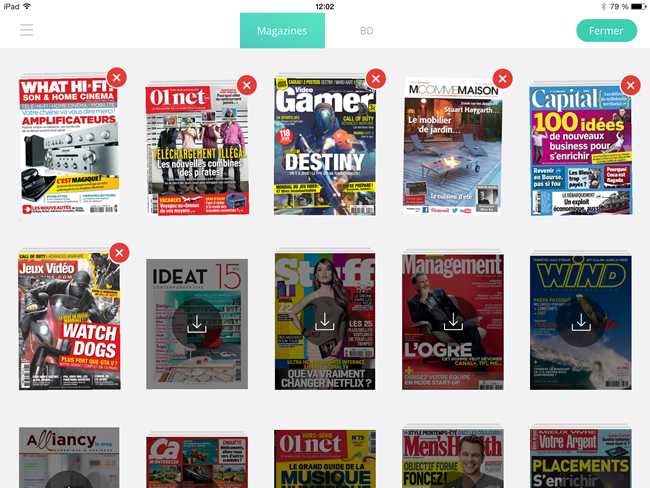 Ma collection de magazines numériques en mémoire ou à charger