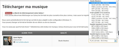Les fichiers sont disponibles dans de nombreux formats musicaux