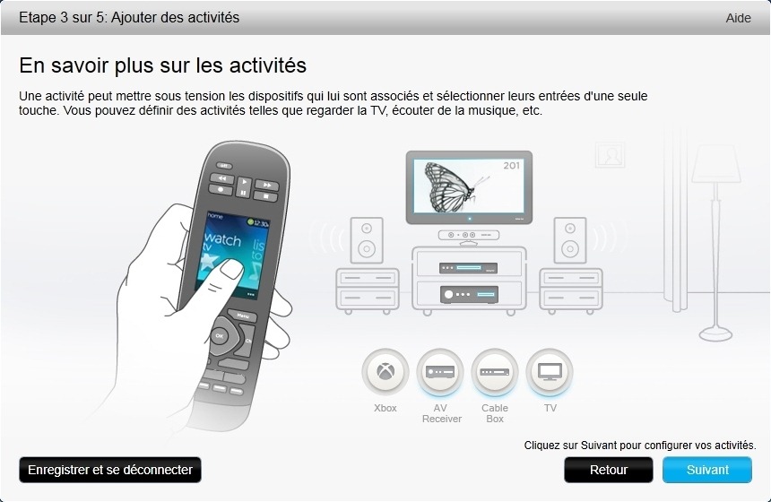 Harmony Touch configuration par ordinateur et câble USB