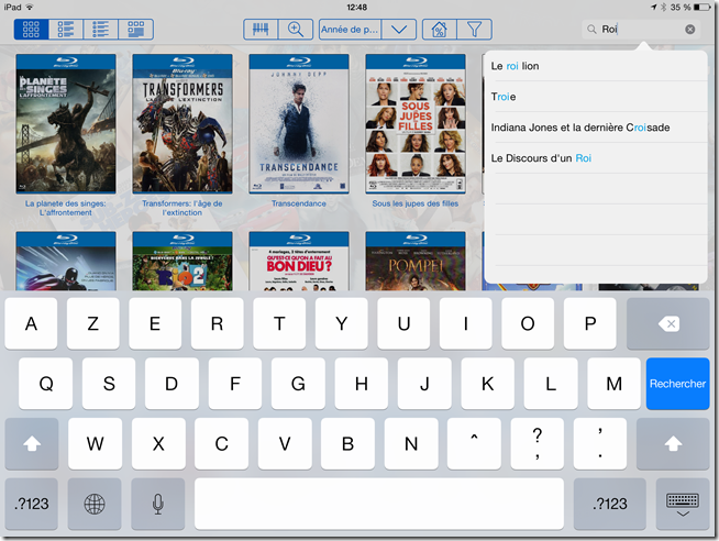 Moteur de recherche sur les titres des films