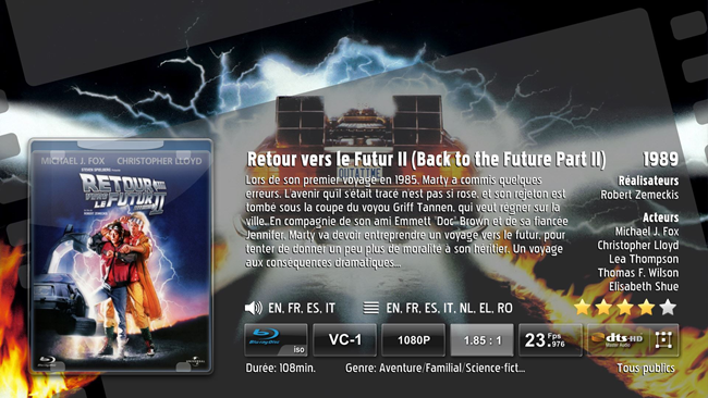 Il suffit ensuite de sélectionner le film de son choix pour la lecture.