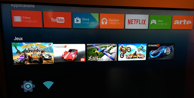Les jeux installés sur le lecteur Nexus Player