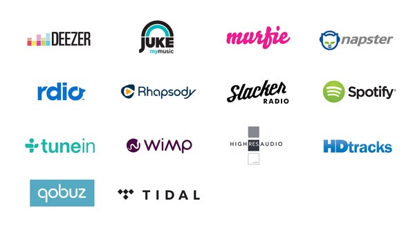 Liste des services de musique en ligne compatique Bluesound