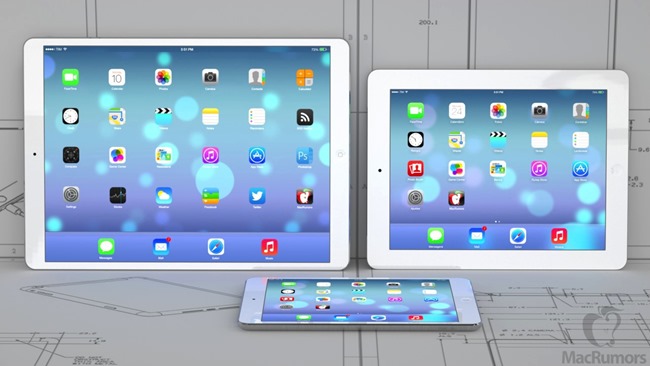 Comparaison entre l'iPad Retina et l'iPad Pro, deux écrans : 9 pouces et 12,9 pouces