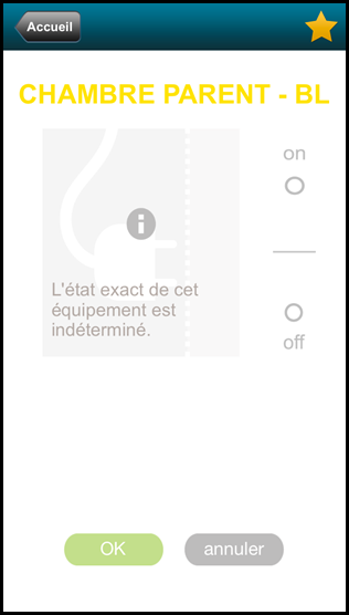 Commande d'une prise commandée depuis l'application iPhone