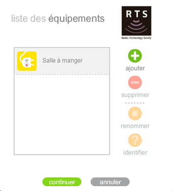 Configuration de l'installation Somfy