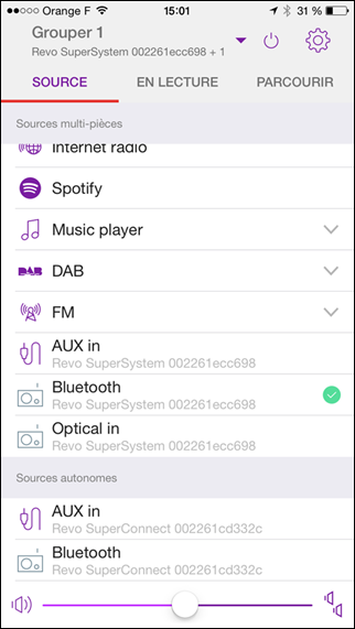 Tous les sources musicales disponibles pour la multi-diffusion sonore