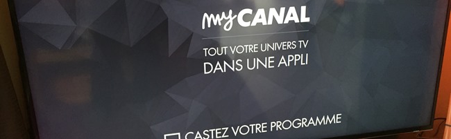 Le téléviseur est prêt à recevoir le flux vidéo par Chromecast de l'application MyCanal sur l'iPad