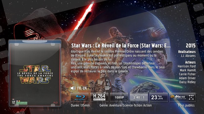 L'interface Riplay sur un lecteur Dune HD Solo 4K pour l'accès aux films stockés dans le serveur