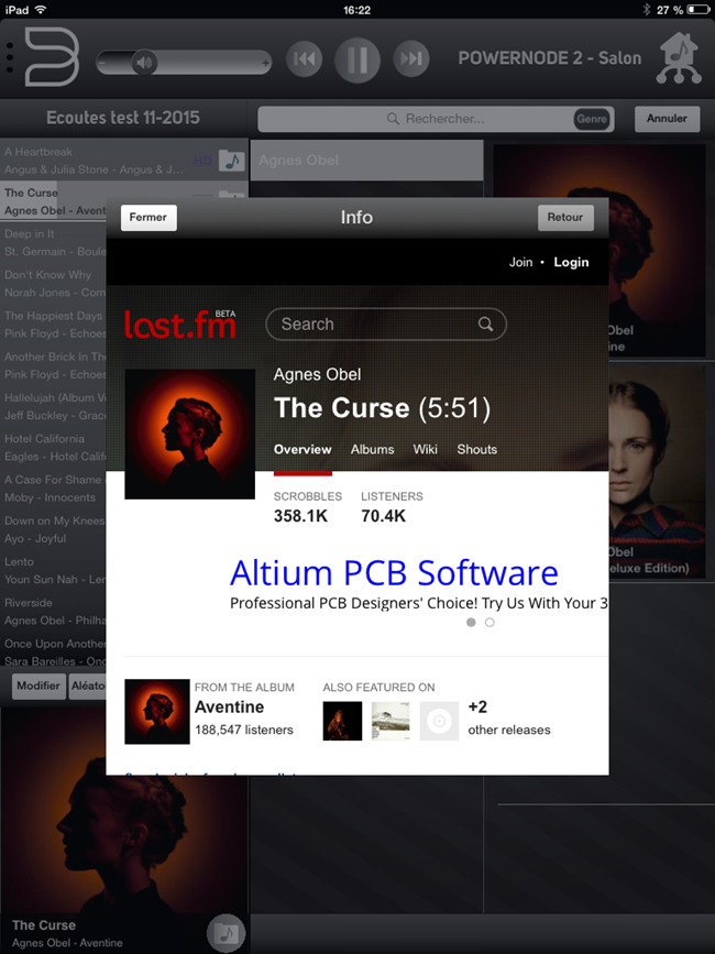 Last.fm propose les actualités et les informations sur l'artiste
