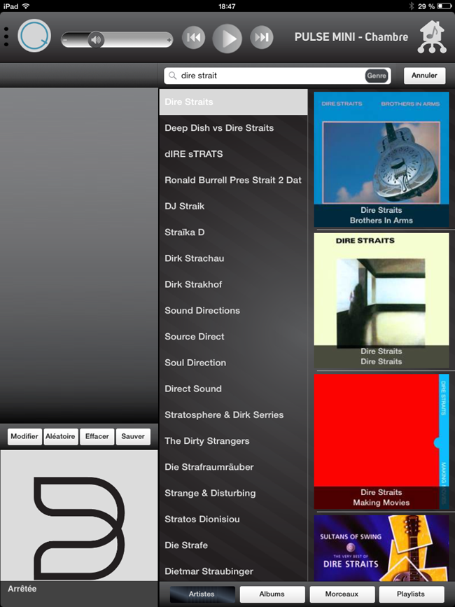Recherche dans l'immense bibliothèque musical de Qobuz depuis l'application Bluesound
