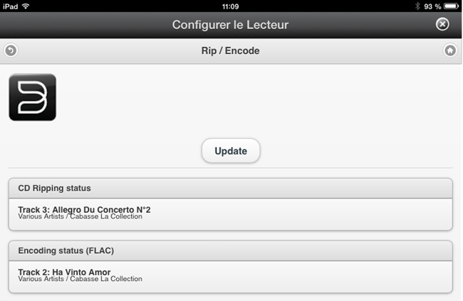 Statuts des copies de disque en cours