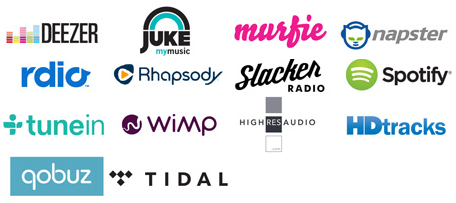 Les services de streaming musicaux disponibles sur les lecteurs Bluesound