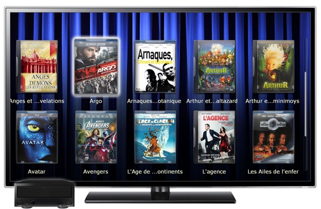 Filmothèque dématérialisée de DVD et Blu-ray sur TV avec lecteur multimédia