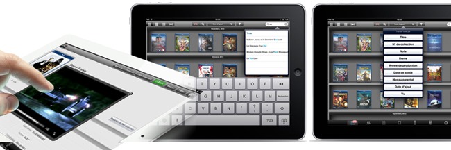 Consultation de la collection de films DVD et Blu-ray sur un iPad ou une tablette Android