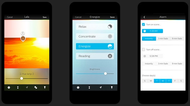 Application sur iPhone pour le contrôle des éclairages Philips hue Application sur iPhone pour le contrôle des éclairages Philips hue