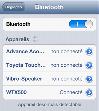 Ajout d'un récepteur Bluetooth sur iPhone