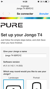 Configuration enceinte sans fil Pure Jongo