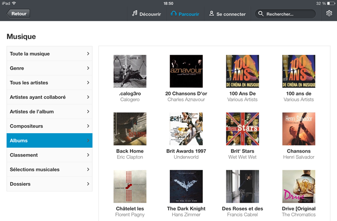 Collection musicale stockée sur un ordinateur Windows Media Player