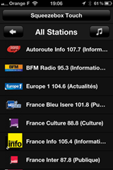 Choisir sa web radio depuis l'iPhone