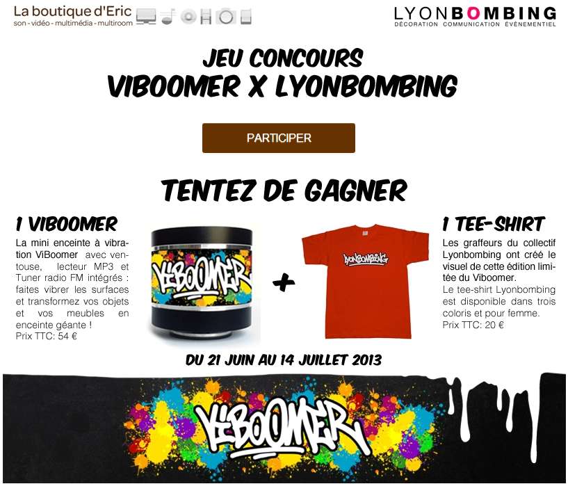 Jeux concours Facebook - gagner un ViBoomer avec La Boutique d'Eric
