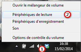 Cahnger de carte son rapidement sous Windows depuis la barre des tâches