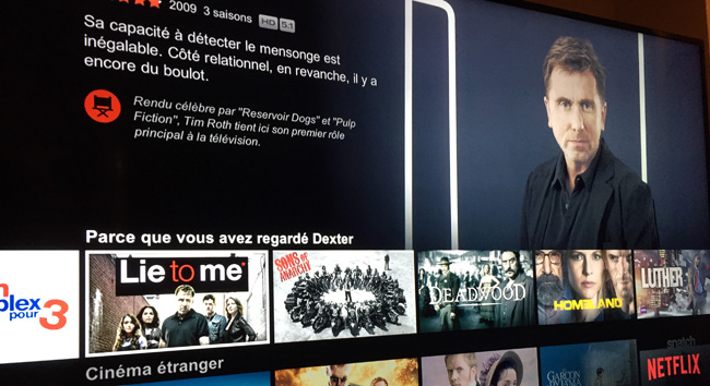 Une navigation très agréable et simple dans la catalogue de films et de séries TV
