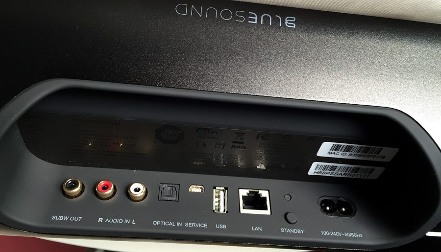 Bluesound PULSE SOUNDBAR : les entrées et les sorties audio de la barre de son TV