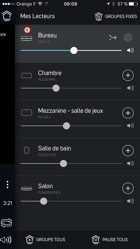 Le flux sonore est passé de l'enceinte du Salon à l'enceinte du Bureau