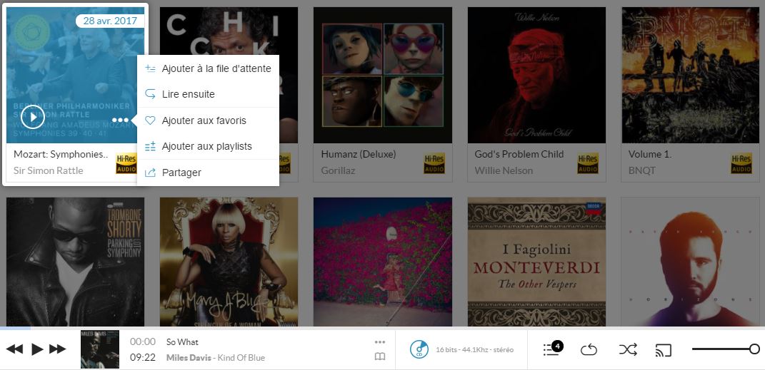 Web Player Qobuz - Une navigation fluide et intuitive