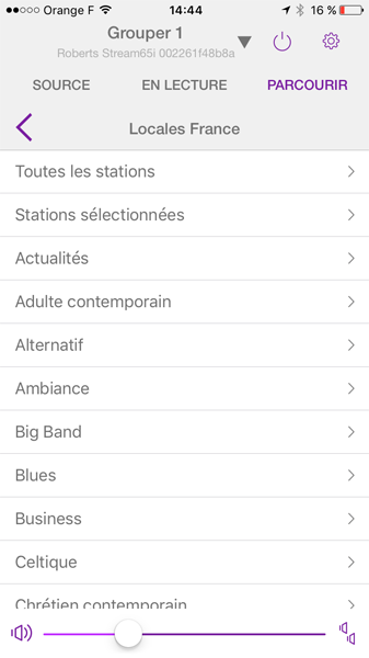 Recherche et choix des stations de radio par Internet