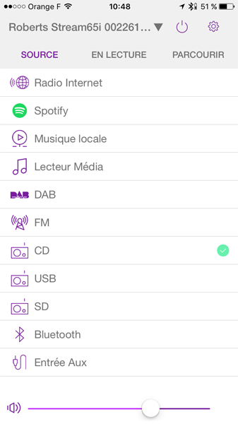 Toutes les sources audio numériques disponible sur le système HiFi Roberts Stream 65i