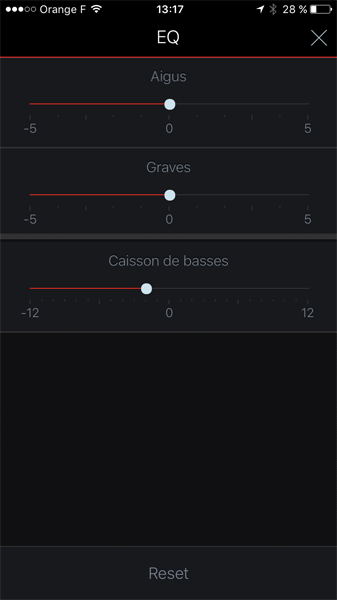 Application HEOS : Equaliseur audio pour la barre de son et le caisson de graves Equaliseur pour les réglages sonores de la barre de son HEOS Denon