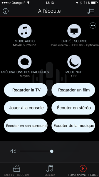 Application HEOS : accès rapide aux fonctions essentielles de la barre de son Personnalisation de la télécommande pour l'accès rapide aux entrées audio-video