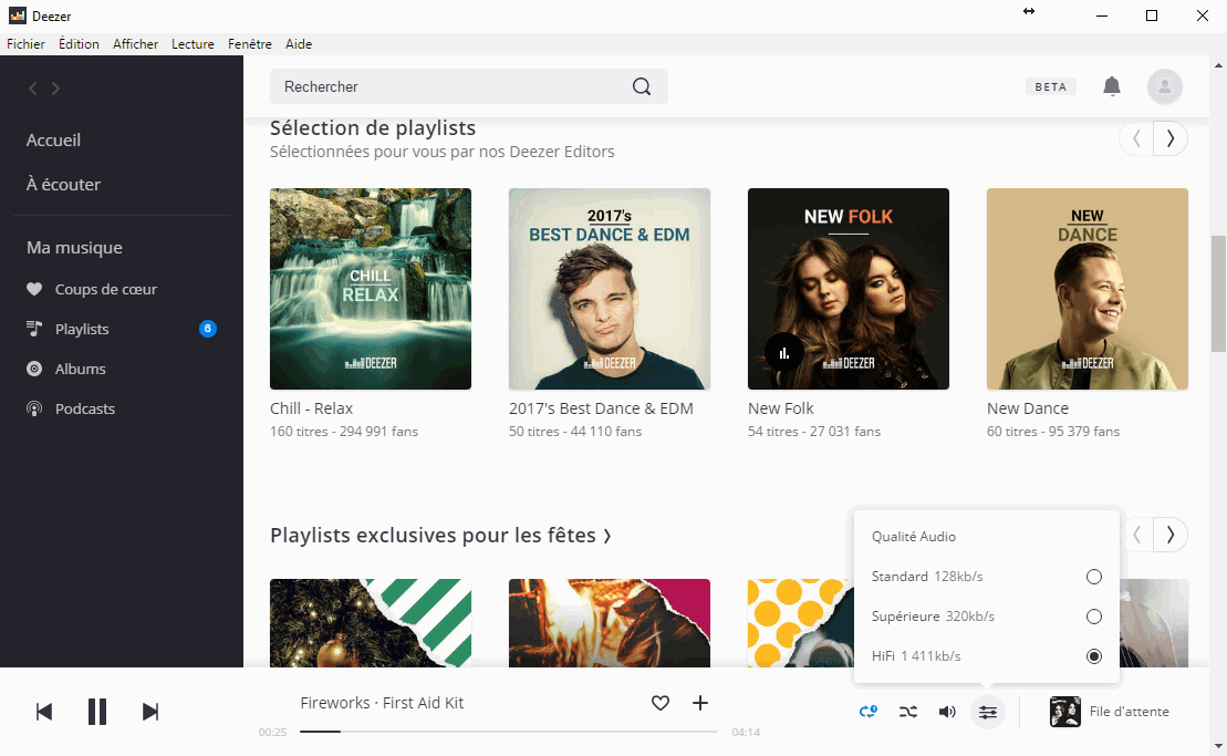 Deezer en qualité CD avec l'application pour ordinateur sous Windows et sous MacOS