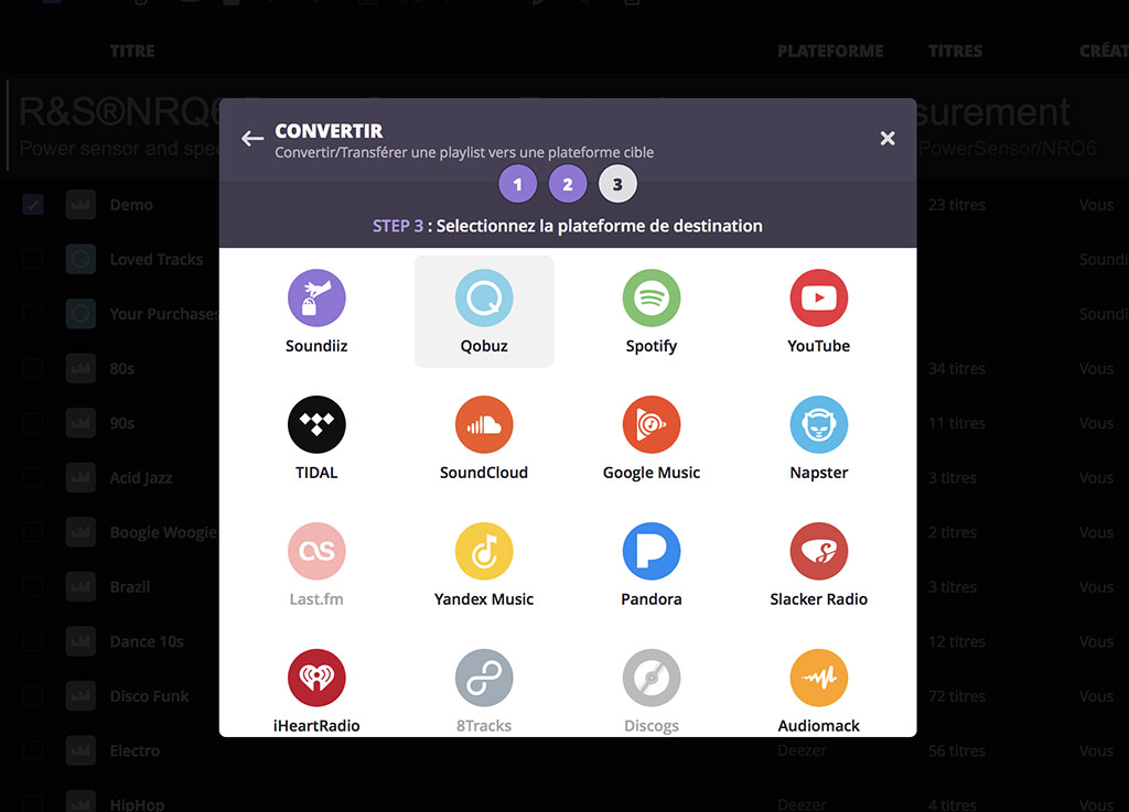 playlist deezer transfert vers qobuz 3