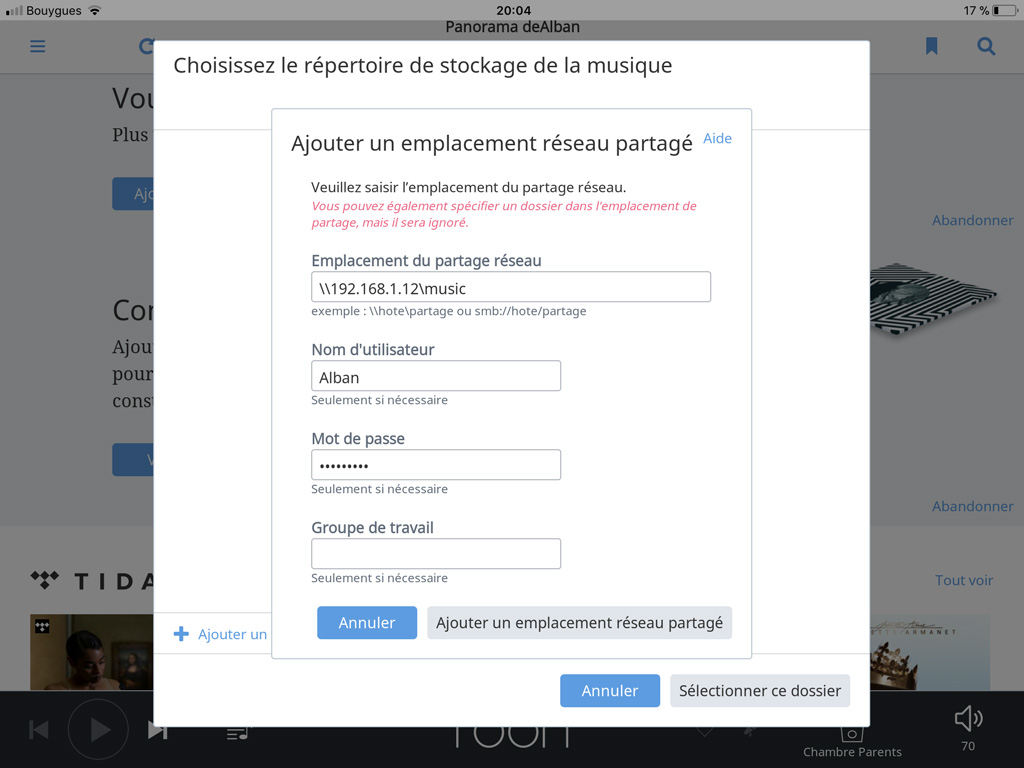 Je rentre les informations correspondantes à mon serveur NAS Synology. Je rentre les informations correspondantes à mon serveur NAS Synology.