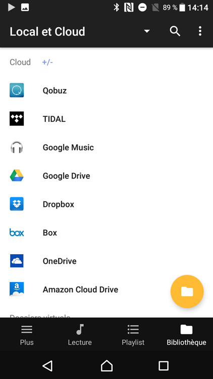 Les services de streaming et les services cloud auxquels BubbleUPnP donne accès. Les services de streaming et les services cloud auxquels BubbleUPnP donne accès.