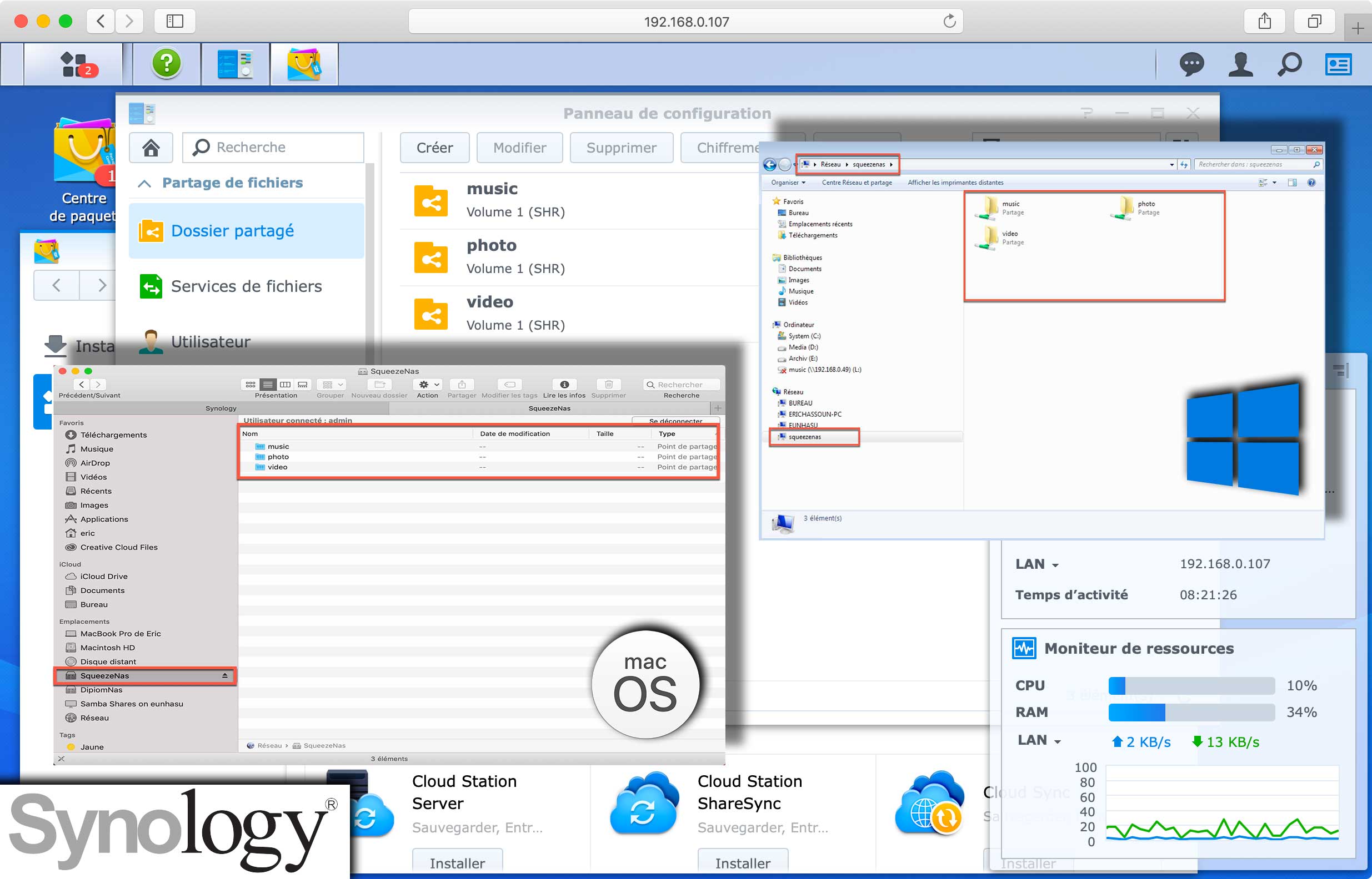 Comment se connecter au NAS Synology depuis un ordinateur MacOS ou Windows et accéder aux dossiers et fichiers partagés ? Tutoriel d'explication avec nos exemples