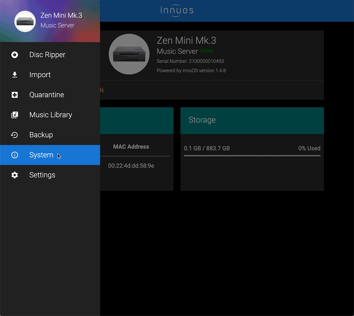 L'interface InnuOS depuis un navigateur Internet sur un ordinateur MacOS, Linux ou Windows. L'interface InnuOS depuis un navigateur Internet sur un ordinateur MacOS, Linux ou Windows.
