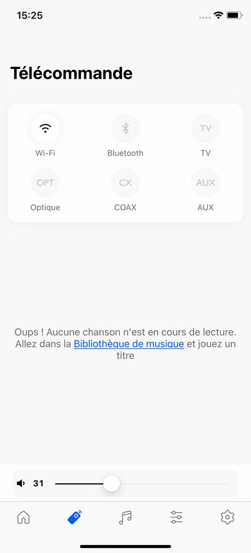 Sélectionnez la source musicales que vous souhaitez jouer sur vos enceintes KEF LS60 Wireless.