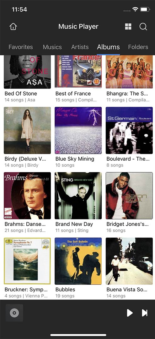Interface musical sur l'application Interface musical sur l'application