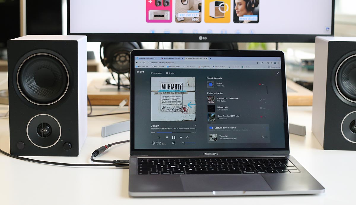 Profitez de votre abonnement Qobuz et de vos fichiers audio HD stockés sur votre ordinateur avec les PSB Alpha AM3 Profitez de votre abonnement Qobuz et de vos fichiers audio HD stockés sur votre ordinateur avec les PSB Alpha AM3