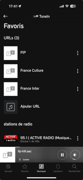Rajouter dans TuneIn toutes les radios de Radio France pour BluOS