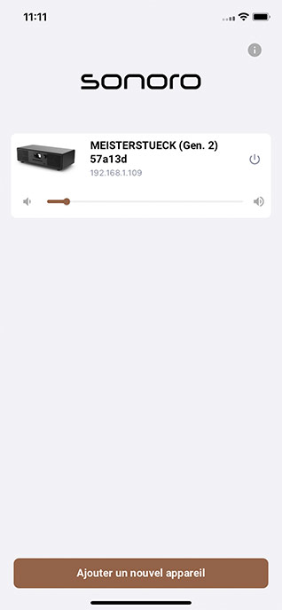 L'application détecte votre chaîne-HiFi